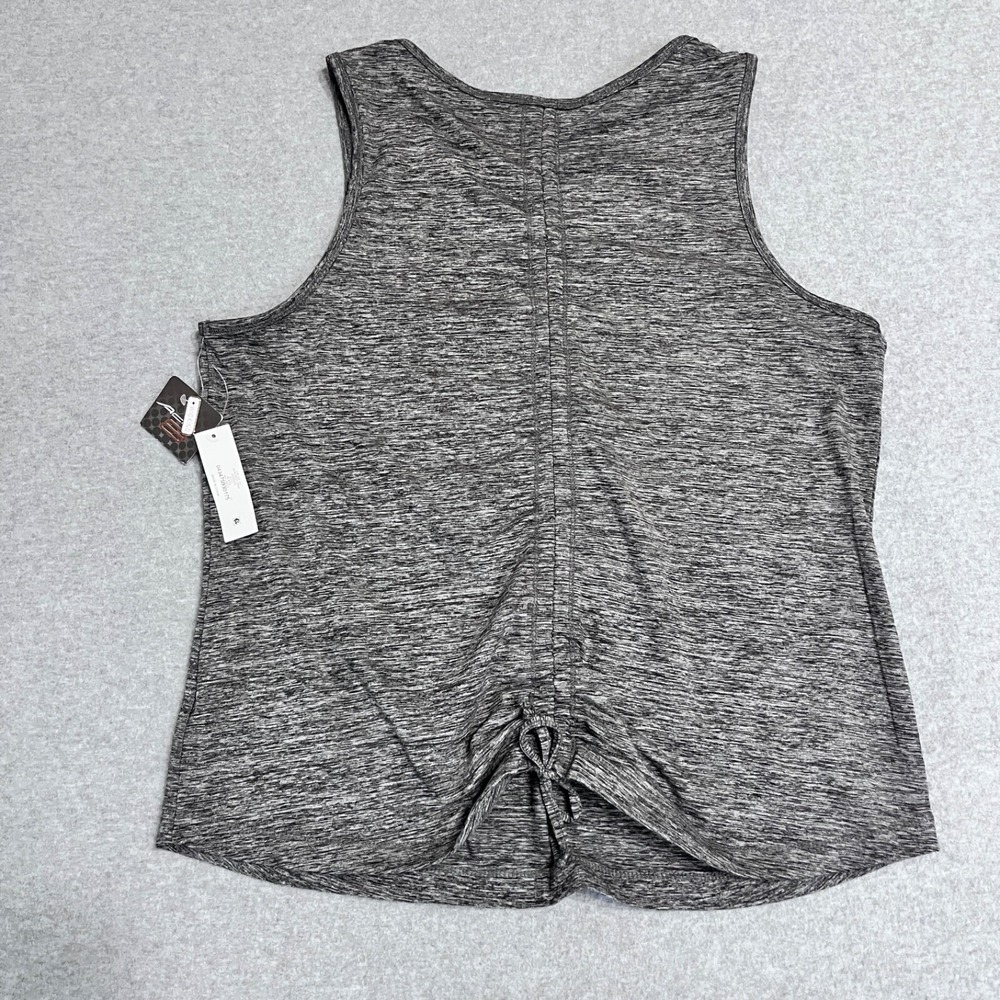 Activ8 Tank Top Womens Large Black Heather Scrunch Back Moisture Wicking New - Picture 2 of 10